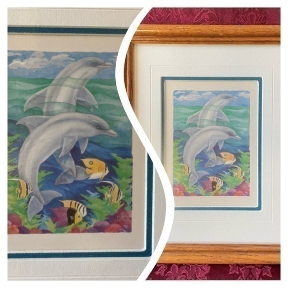 Dolphin Reef by Paul Brent Framed Art Print 11 1/2” W x 9 1/2” H